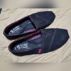 Bobs black and pink slide on shoes size 8.5. New never worn.